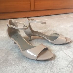 Worthington Tan Ankle Strap Kitten Heels